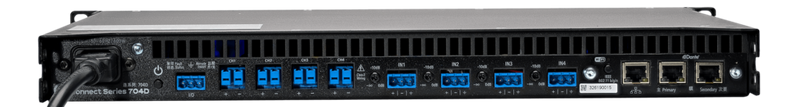 LEA CS704D, 4 Channel x 700 W @ 4ohm, 8ohm, 70V and 100V per channel. Dante Connect