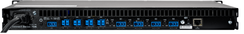 LEA CS704, 4 Channel x 700 W @ 4ohm, 8ohm, 70V and 100V per channel.