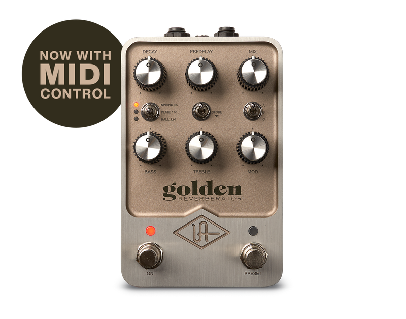 UAFX Golden Reverberator Stereo Effects Pedal