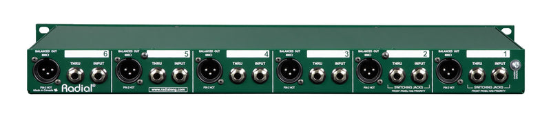 Radial JD6 Six-Channel Rackmount DI