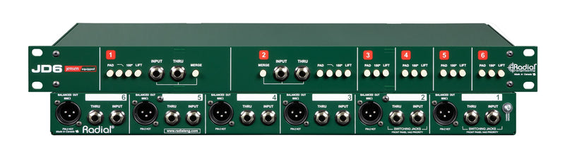 Radial JD6 Six-Channel Rackmount DI